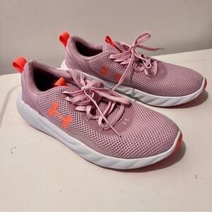 Under Armour Charged Womens 7.5 Shoes Pink Rise Sneakers Gym Running Athletic